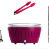 LotusGrill XL Starter-Set 1x XL Grill Pflaumenlila Mit USB-Anschluß, 1x Buchenholzkohle 2,5 Kg, 1x Brennpaste 200ml, 1x Zange, 1x Transport-Tragetasche XL - Der Raucharme Holzkohlegrill -Günstiges Laube Lust Geschäft 00bc9850421064ef8cf1251dcda2effc