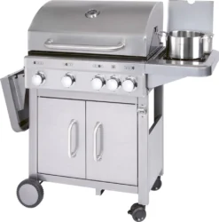 Proficook Gasgrill PC-GG 1181silber 4 Edelstahl-Brenner +zusätzliche Kochstelle (4+1) -Günstiges Laube Lust Geschäft 0130a269b6feb14dc8525e63c80e7c52