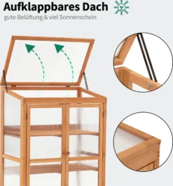M MCombo Gewächshaus Frühbeet Aus Holz, Für Balkon & Garten, Klein Treibhaus Greenhouse Aufsatz Kasten Winterfest, 46*76*110cm, 0760 (Orange ) -Günstiges Laube Lust Geschäft 022d00ca4cd43f72a3e8e668026dcd0f