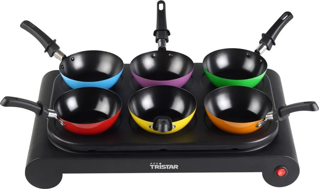 Tristar BP 2827 Tisch-Kochplatte Wok-Set Mit 6 Pfannen Und Backform Für Pfannkuchen 4 Tristar BP 2827 Tisch-Kochplatte Wok-Set Mit 6 Pfannen Und Backform Für Pfannkuchen – Bild 2