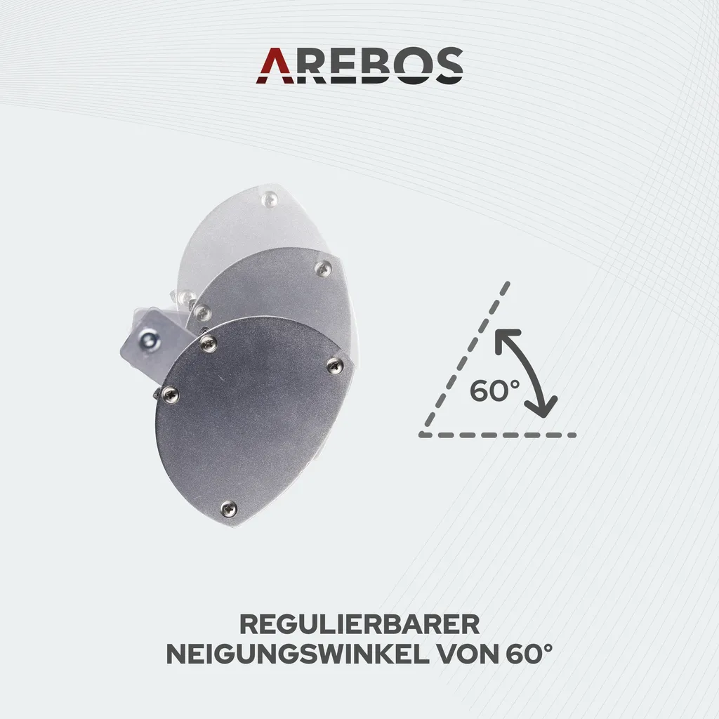 AREBOS Infrarot Heizstrahler Mit Fernbedienung, 3000W, 3 Heizstufen, Terrassenheizer, Wand-Heizstrahler, Silber 7 AREBOS Infrarot Heizstrahler Mit Fernbedienung, 3000W, 3 Heizstufen, Terrassenheizer, Wand-Heizstrahler, Silber – Bild 5