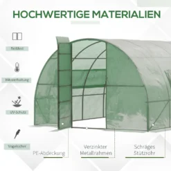 Outsunny Foliengewächshaus 6 X 3 X 2 M Tunnel Gewächshaus Treibhaus Pflanzenhaus Folienzelt 2 Fenster Mit 2 Regale Wetterbeständig Gitterfolie Regale Wetterbeständig Grün -Günstiges Laube Lust Geschäft 0537c53e20f3a0160afa75daee70d53a