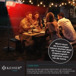 KESSER® Heizstrahler Infrarotstrahler Terrassenheizstrahler Standheizer Wickeltisch-Wärmestrahler Mit Fernbedienung Wandhalterung | Innen- Und Außenbereich | Infrarot Terrassenheizung Quarzstrahler, Farbe:Schwarz 14 KESSER® Heizstrahler Infrarotstrahler Terrassenheizstrahler Standheizer Wickeltisch-Wärmestrahler Mit Fernbedienung Wandhalterung | Innen- Und Außenbereich | Infrarot Terrassenheizung Quarzstrahler, Farbe:Schwarz -Günstiges Laube Lust Geschäft 05a02020371d9b0900085a73cf03a325