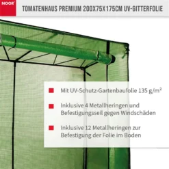 Tomatenhaus Premium 200x75x175cm UV-Gitterfolie -Günstiges Laube Lust Geschäft 05fecdbff277b14cd08763c7b136d21d