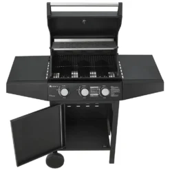 Juskys BBQ Gasgrill Louisiana 8,1 KW Mit 3 Brenner, Grillrost, Deckel Mit Thermometer, Warmhalterost & Seitenablagen – Grillwagen Mit Stahl Korpus -Günstiges Laube Lust Geschäft 06cc5ae624874409c9b736d89ce9a074