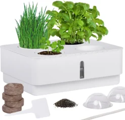 ONVAYA® Zimmergewächs Anzucht Set | Zimmer Gewächshaus Inkl. Kokoserde Und Saatgut | Kleines Gewächshaus Mit Smart Bewässerungssystem Zimmergarten