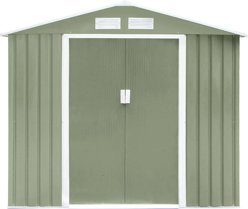 HATTORO S100 Gerätehaus Metall Gartenhaus Metallgartenhaus Geräte-Schuppen Hellgrün 4 HATTORO S100 Gerätehaus Metall Gartenhaus Metallgartenhaus Geräte-Schuppen Hellgrün – Bild 2