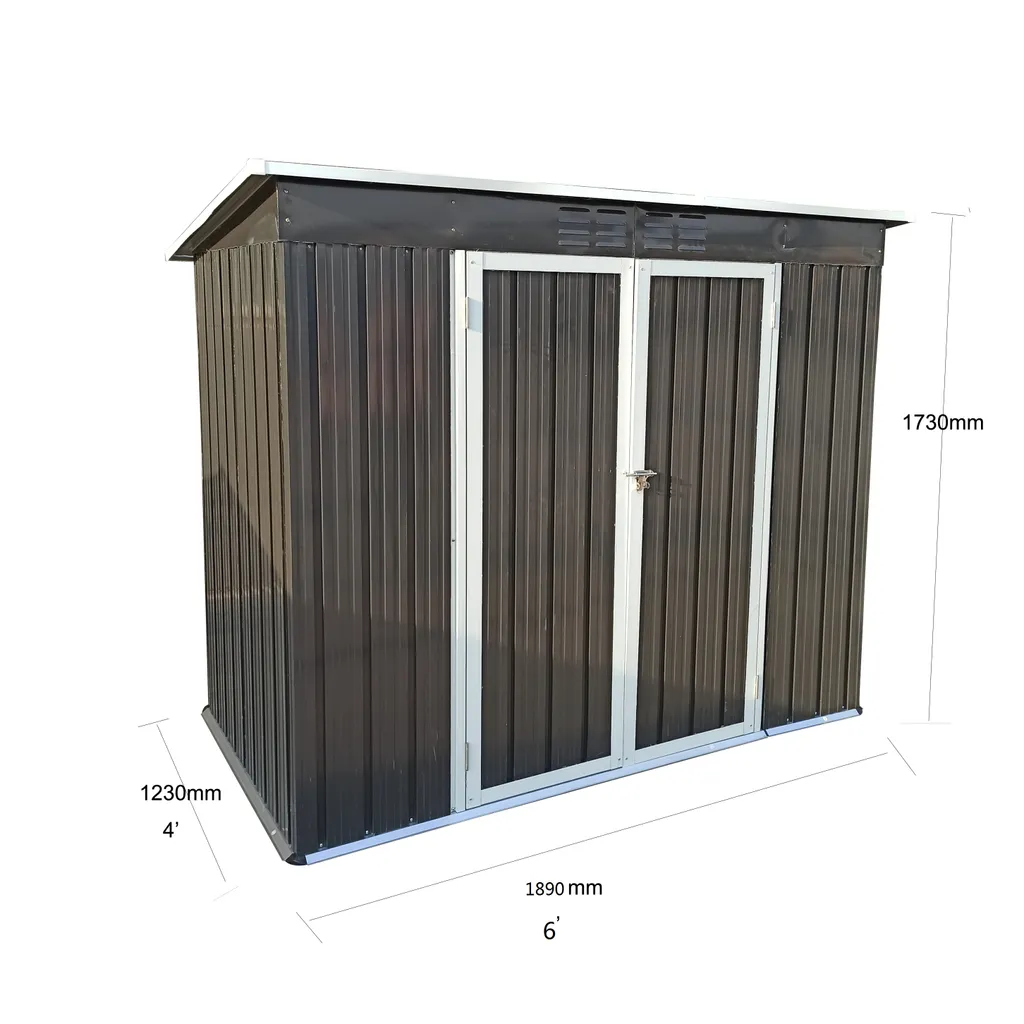 Metall-Gartenhaus Juan, Metall Gartenhaus Juan Geräteschuppen Geräteschrank Gerätehaus Pultdach Doppeltür 5 Metall-Gartenhaus Juan, Metall Gartenhaus Juan Geräteschuppen Geräteschrank Gerätehaus Pultdach Doppeltür – Bild 3