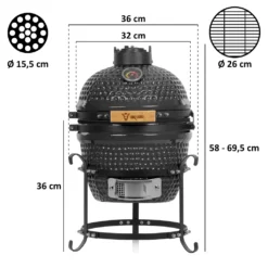 BBQ-Toro Kamado Grill Holzkohlegrill Ø 32 Cm "HAIIRO" Mit Gusseisenrost Und Thermometer, Grau 10 BBQ-Toro Kamado Grill Holzkohlegrill Ø 32 Cm "HAIIRO" Mit Gusseisenrost Und Thermometer, Grau -Günstiges Laube Lust Geschäft 0852df5592bc27061dec538c409d49c5