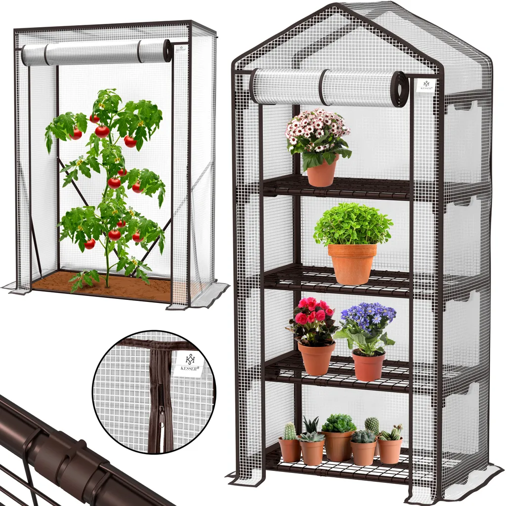 KESSER® Premium Tomatengewächshaus Foliengewächshaus, Gewächshaus Klein, Tomatenhaus, Treibhaus Mit Tür Zum Aufrollen - 100 X 50 X 150 Cm Frühbeet, Gemüse, Blumen, Obst, Garten, Farbe:Transparent, Größe:100 X 50 X 150 Cm 3 KESSER® Premium Tomatengewächshaus Foliengewächshaus, Gewächshaus Klein, Tomatenhaus, Treibhaus Mit Tür Zum Aufrollen - 100 X 50 X 150 Cm Frühbeet, Gemüse, Blumen, Obst, Garten, Farbe:Transparent, Größe:100 X 50 X 150 Cm