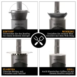 BonFeu - BonGiano SP (Ø 30 Cm) - Stahl - Gartenkamin - Terassenofen - Feuerstelle - 30 X 30 X 135 Cm - Schwarz -Günstiges Laube Lust Geschäft 09882fb1e8924db77e0e083463fff4e9