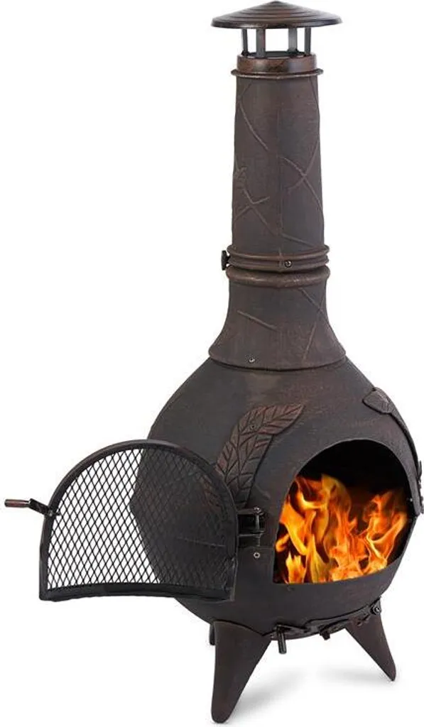 Augustus Gartenofen Terrassenofen Gusseisen 120 Cm Antik-Design Bronze 3 Augustus Gartenofen Terrassenofen Gusseisen 120 Cm Antik-Design Bronze