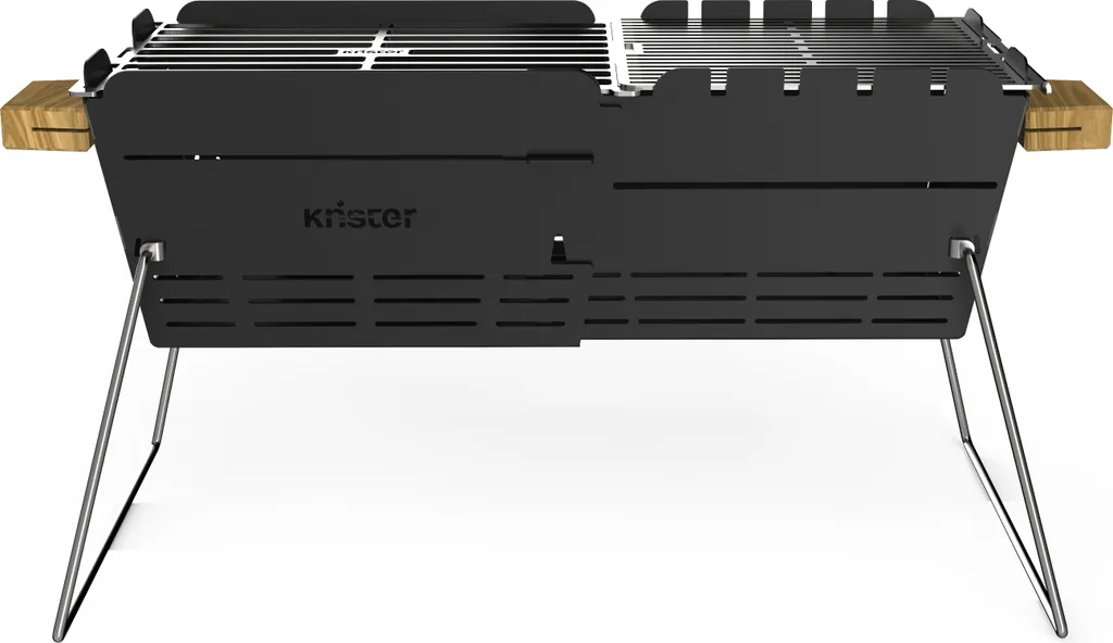 Knister Grill "Original" - Auseinanderziehbar, 28-49x20 Cm Grillfläche, 4.3kg, Stahl Feuerfest Pulverbeschichtet 6 Knister Grill "Original" - Auseinanderziehbar, 28-49x20 Cm Grillfläche, 4.3kg, Stahl Feuerfest Pulverbeschichtet – Bild 4