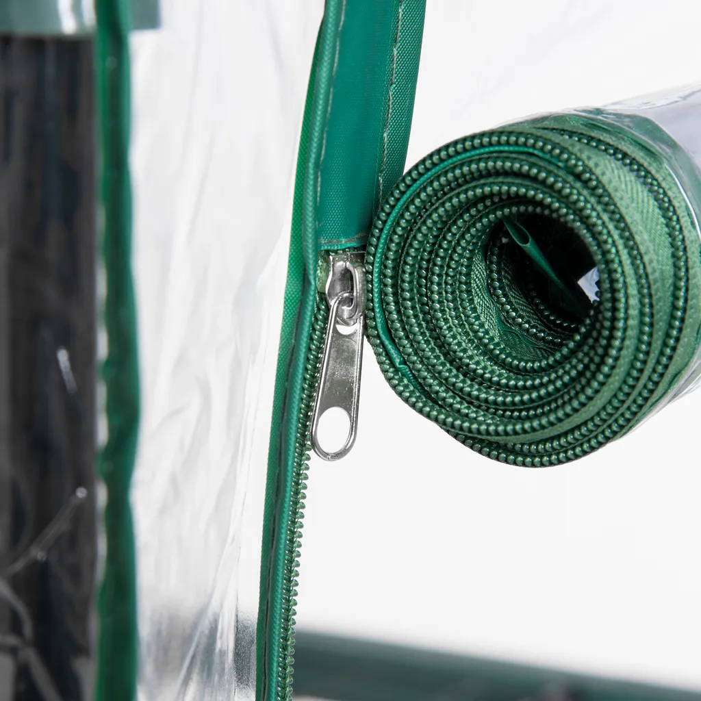 Outsunny Folien Gewächshaus Treibhaus Tomatenhaus Pflanzenhaus Frühbeet 4 Regalfächer Transparent 70 X 50 X 160 Cm 6 Outsunny Folien Gewächshaus Treibhaus Tomatenhaus Pflanzenhaus Frühbeet 4 Regalfächer Transparent 70 X 50 X 160 Cm – Bild 4