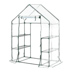 Juskys Foliengewächshaus 1 M² Aufrollbare Tür - Gewächshaus Für Tomaten - Stabiles Balkon Treibhaus Mit 4 Ebenen, Großem Eingang, PVC-Abdeckung -Günstiges Laube Lust Geschäft 0bc7ac1119dac445f613342de503471e