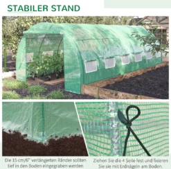 Outsunny Foliengewächshaus Polytunnel 6 X 3 X 2 M Begehbares Gewächshaus Mit Aufrollbar Abdeckungen Folientunnel Treibhaus UV-Schutz Stahlrohr Grün -Günstiges Laube Lust Geschäft 0c04c5027ecab780cddc41b6fba0ad04