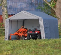 Foliengerätehaus Shelter Logic Shed-in-a-Box 13,7m² Grau 370x370cm -Günstiges Laube Lust Geschäft 0c2a34fdfc30b97df16dcfe6c36429c3