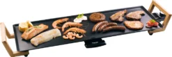 Bestron Elektrischer Tischgrill, XL Teppanyaki Grillplatte Im Asia Design, Grillspaß Für 6 Personen, Extra Große Grillfläche, 1.800 W, Farbe: Schwarz
