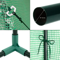 ECD Germany Gewächshaus Mit Gitternetzfolie Und Tür, 200x79x168 Cm, Grün, Für Garten Tomaten Zur Aufzucht, Optimales Pflanzenwachstum, Schrägdach, Treibhaus Tomatenhaus Frühbeet -Günstiges Laube Lust Geschäft 0e0076fa7890ebd5d22cd042b982e07f