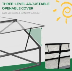 Outsunny Frühbeet Alu Treibhaus Gewächshaus Frühbeetkasten Pflanzenbeet Mit Abdeckung Polystyrolplatte Wetterfest Schwarz+Transparent 117 X 97 X 52 Cm -Günstiges Laube Lust Geschäft 0e1bdb8e97a22ba516c529d33e95af23