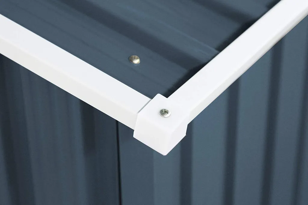 COSTWAY Gerätehaus Geräteschuppen 213x127x185cm Gartenhaus Inkl. Metallfundament Metall Dunkelgrau 6 COSTWAY Gerätehaus Geräteschuppen 213x127x185cm Gartenhaus Inkl. Metallfundament Metall Dunkelgrau – Bild 4