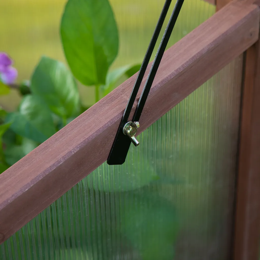 Outsunny Hochbeet Aus Holz Frühbeet Gewächstisch Kräuterbeet Pflanzkasten Für Garten, Balkon Und Terrasse Braun Tannenholz PC-Platte 90 X 50 X 93 Cm 9 Outsunny Hochbeet Aus Holz Frühbeet Gewächstisch Kräuterbeet Pflanzkasten Für Garten, Balkon Und Terrasse Braun Tannenholz PC-Platte 90 X 50 X 93 Cm – Bild 7