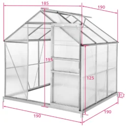 Tectake Gewächshaus Aus Aluminium Mit Fundament - 190 X 185 X 195 Cm -Günstiges Laube Lust Geschäft 0f724d7d010c7a85651c113bc539181b