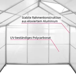Tectake Gewächshaus Aus Aluminium Mit Fundament - 190 X 185 X 195 Cm