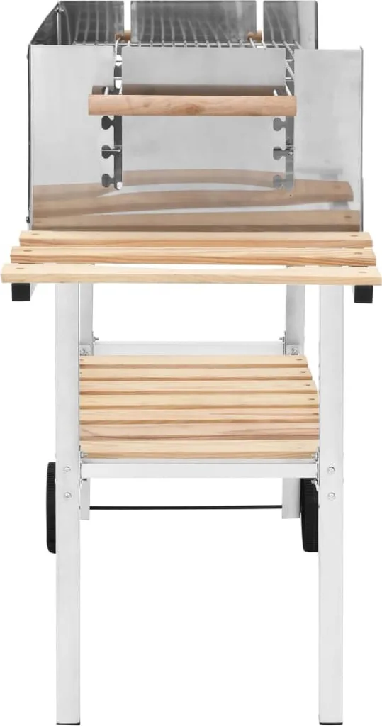 VidaXL XXL Holzkohlegrill Grillwagen Mit 2 Regalen Edelstahl 5 VidaXL XXL Holzkohlegrill Grillwagen Mit 2 Regalen Edelstahl – Bild 3