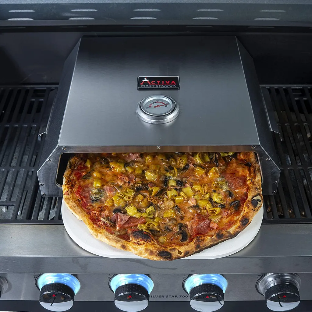 ACTIVA Pizzaofen Pizza Box Edelstahl Pizzaaufsatz Ca. 44.5 X 13 X 35.5 Cm BBQ 6 ACTIVA Pizzaofen Pizza Box Edelstahl Pizzaaufsatz Ca. 44.5 X 13 X 35.5 Cm BBQ – Bild 4