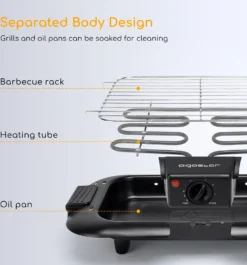 Aigostar Rauchfreier Tischgrill Barbecue Elektrogrill Elektrischer BBQ Grill 2000 Watt Antihaftbeschichtete Grillfläche 36 X 21cm, Abnehmbarer Fettauffangschale, Thermostat, Schwarz. 15 Aigostar Rauchfreier Tischgrill Barbecue Elektrogrill Elektrischer BBQ Grill 2000 Watt Antihaftbeschichtete Grillfläche 36 X 21cm, Abnehmbarer Fettauffangschale, Thermostat, Schwarz. -Günstiges Laube Lust Geschäft 1040894da05621e72d3016ed9a6697d1