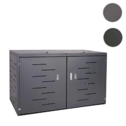 2er-Fahrradgarage HWC-H80, Fahrradbox Geräteschuppen, Abschließbar Ohne Pflanzkasten 118x191x100cm Anthrazit -Günstiges Laube Lust Geschäft 1047556956181d1fc47f1b8faa7cef7a