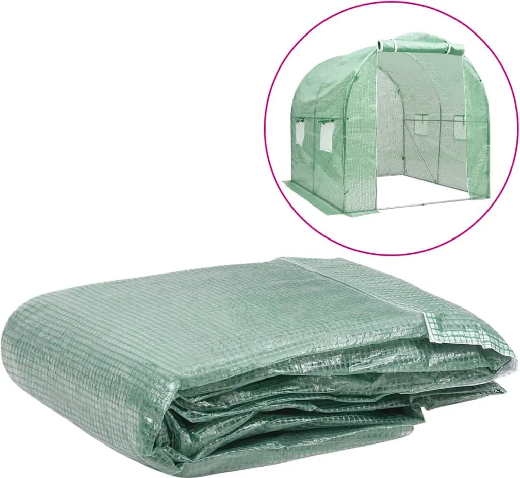 VidaXL Gewächshaus-Ersatzabdeckung (4 M²) 200x200x200 Cm Grün 3 VidaXL Gewächshaus-Ersatzabdeckung (4 M²) 200x200x200 Cm Grün