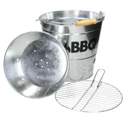 ECD Germany Grilleimer Ø 25cm Mit Grillrost Und Tragegriff, Eimergrill Aus Edelstahl In Silber, Minigrill Mit Belüftung, Campinggrill Holzkohlegrill BBQ Grill Picknickgrill Grillkübel Feuerkübel -Günstiges Laube Lust Geschäft 109471ab134aba4a7cce9361f847bb5b