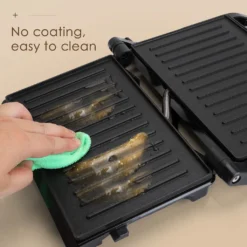 Aigostar York - Sandwichmaker 800W, Grilltoaster, Panini Maker, Cool Touch-Griff, Antihaft-Platten, BPA Frei, Edelstahl, Klein, Lagerfähig, Schwarz -Günstiges Laube Lust Geschäft 11898d3ade9b3575d4899d2033d21e64