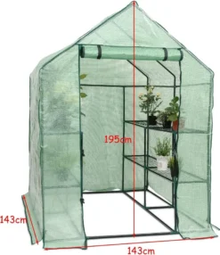 COSTWAY Gewächshaus Foliengewächshaus Treibhaus Tomatenhaus Pflanzenhaus Folienhaus Folienzelt 143x143x195cm Grün -Günstiges Laube Lust Geschäft 11c33f9acc3343a1a2665250db5d41a4