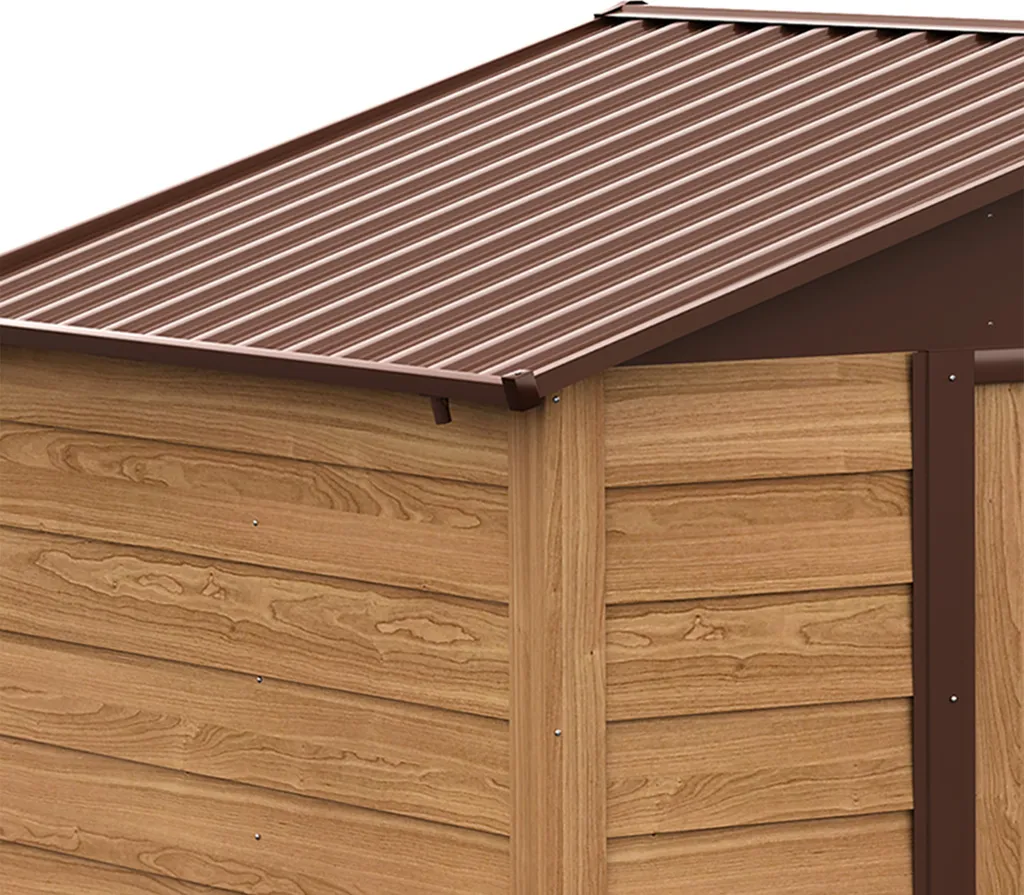 Outsunny Geräteschuppen Geräteschrank Schuppen Gerätehaus Gartenhaus 4 Fenster Holzmaserungsimitat L152 X B235,7 X H208,7 Cm 10 Outsunny Geräteschuppen Geräteschrank Schuppen Gerätehaus Gartenhaus 4 Fenster Holzmaserungsimitat L152 X B235,7 X H208,7 Cm – Bild 8