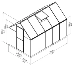 PALRAM-Mythos 6x10 Gewächshaus-grün/transparent-7172 -Günstiges Laube Lust Geschäft 124921051362a17112ca7d753ce9eff2