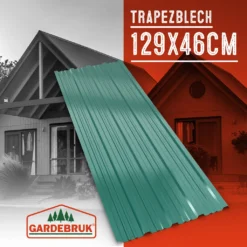 Deuba 12x Trapezblech 129cm X 46cm = 7m² Verzinkt Profilblech Dachblech Wellblech Dachplatten Gerätehaus Carport Grün -Günstiges Laube Lust Geschäft 12552af7f00fc8efb040f99d86d4b93a