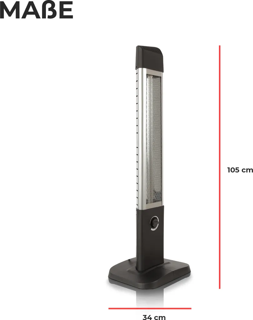 Standheizstrahler Infrarot 2000W Elektro Terrassen Wärmestrahler Infrarotstrahler Für Innen- & Außenbereich IP34 Turm Heizstrahler Heizpilz 5 Standheizstrahler Infrarot 2000W Elektro Terrassen Wärmestrahler Infrarotstrahler Für Innen- & Außenbereich IP34 Turm Heizstrahler Heizpilz – Bild 3