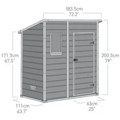Keter Manor Pent Geräteschuppen B 183,5 X T 111 X H 200 Cm Gartenschuppen, Farbe Grau -Günstiges Laube Lust Geschäft 1347f5bb6926418709fa5d46dd6aa03b