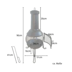 TAINO Terrassenofen Mit Funkenschutz Gartenkamin Feuerstelle Terrasse Gartenfeuer Gartenofen Aus Stahl Schwarz -Günstiges Laube Lust Geschäft 13a8773b721d1cecc35a77336ac7b09d