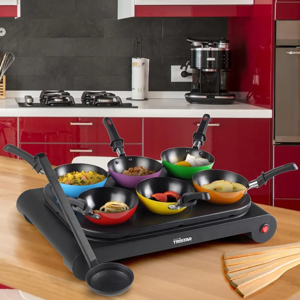 Tristar BP 2827 Tisch-Kochplatte Wok-Set Mit 6 Pfannen Und Backform Für Pfannkuchen 9 Tristar BP 2827 Tisch-Kochplatte Wok-Set Mit 6 Pfannen Und Backform Für Pfannkuchen – Bild 7