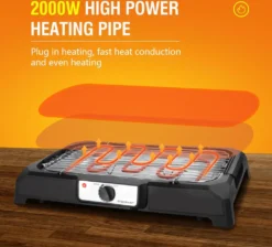 Aigostar Tischgrill Elektrisch, Barbecue Elektrogrill 2000W, 41 X 24 Cm Grillfläche, Smokeless Elektrischer Grill, BBQ Grill Für Balkon Indoor Party, Schwarz -Günstiges Laube Lust Geschäft 16006eea95e686c1750feb6a6d6389cf