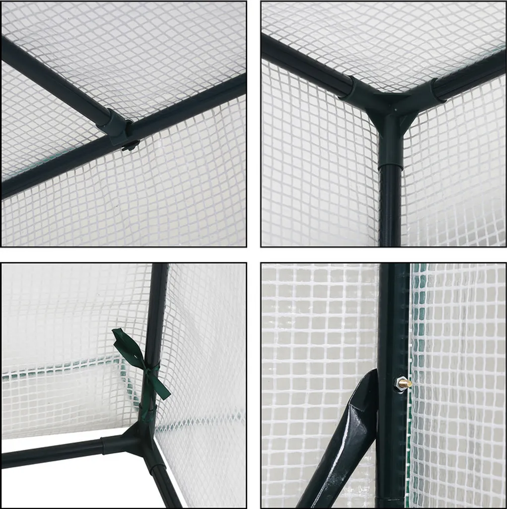 EINFEBEN Foliengewächshaus Gewächshäuser Mit PE Gitterfolie Treibhaus Tomatenhaus Pflanzenhaus 100x50x150cm Gewächshäuser 6 EINFEBEN Foliengewächshaus Gewächshäuser Mit PE Gitterfolie Treibhaus Tomatenhaus Pflanzenhaus 100x50x150cm Gewächshäuser – Bild 4