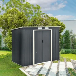 Juskys Metall Gerätehaus M Mit Pultdach, Schiebetür & Fundament - 4m³ - 213×130×173 Cm - Anthrazit - Geräteschuppen Gartenhaus Garten Schuppen 19 Juskys Metall Gerätehaus M Mit Pultdach, Schiebetür & Fundament - 4m³ - 213×130×173 Cm - Anthrazit - Geräteschuppen Gartenhaus Garten Schuppen -Günstiges Laube Lust Geschäft 175a5d5b8682d6c91a8d87a913ca79b2