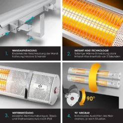 KESSER® Infrarot Heizstrahler 3000W IR-Gastro-Bar Terrassenstrahler Mit Fernbedienung Inkl. Schutzhülle Infrarotstrahler Quarzstrahler Terrassenheizer Wickeltischstrahler Wand-Heizstrahler Black, Leistung:3000W Silber 13 KESSER® Infrarot Heizstrahler 3000W IR-Gastro-Bar Terrassenstrahler Mit Fernbedienung Inkl. Schutzhülle Infrarotstrahler Quarzstrahler Terrassenheizer Wickeltischstrahler Wand-Heizstrahler Black, Leistung:3000W Silber -Günstiges Laube Lust Geschäft 17707fc2968b0698b5a5103175238630