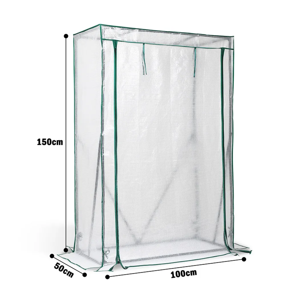 EINFEBEN Foliengewächshaus Gewächshäuser Mit PE Gitterfolie Treibhaus Tomatenhaus Pflanzenhaus 100x50x150cm Gewächshäuser 4 EINFEBEN Foliengewächshaus Gewächshäuser Mit PE Gitterfolie Treibhaus Tomatenhaus Pflanzenhaus 100x50x150cm Gewächshäuser – Bild 2