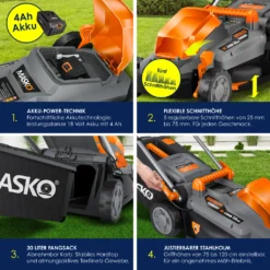 MASKO® Akku Rasenmäher ECO-X10 Inkl. Akkus Li-Ion Batterie 4 Ah & Doppel-Ladegerät – Rasentrimmer Schnittbreite, 25-75mm Schnitthöhenverstellung , Farbe:Schwarz / Orange, Größe:Schnittbreite 33cm 12 MASKO® Akku Rasenmäher ECO-X10 Inkl. Akkus Li-Ion Batterie 4 Ah & Doppel-Ladegerät – Rasentrimmer Schnittbreite, 25-75mm Schnitthöhenverstellung , Farbe:Schwarz / Orange, Größe:Schnittbreite 33cm -Günstiges Laube Lust Geschäft 17ca4d6f1517381e3c00b8677046fd09