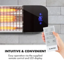 Klarstein Smartwave Infrarot-Heizstrahler Terrassenheizstrahler , IR ComfortHeat , Carbonfaserröhre , 2400 Watt , Thermostat , Appsteuerung , OpenWindow Detection , Indoor & Outdoor , IP65 , Wand- Oder Deckenmontage , Aluminiumgehäuse , Fernbedienung , Weiß -Günstiges Laube Lust Geschäft 1953e0ac0e32502d2af0c69e58a7d233